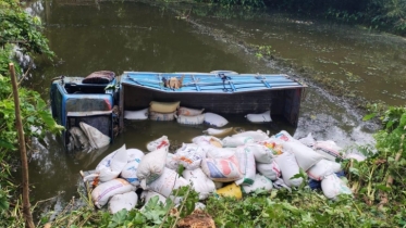 ফুলছড়িতে চালবোঝাই ট্রাক পানিতে পড়ে হেলপারের মৃত্যু